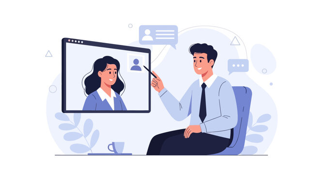 Business People Video Conference Call, Online Meeting, Remote Work, Collaboration, Communication