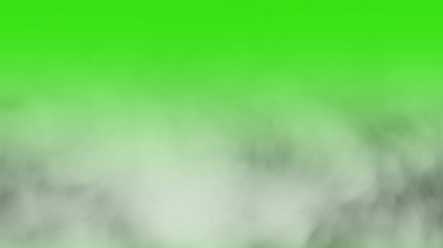 White smoke plume for chroma key green screen animation. Visual effects compositing with video dense transparent atmosphere production volumetric video loop