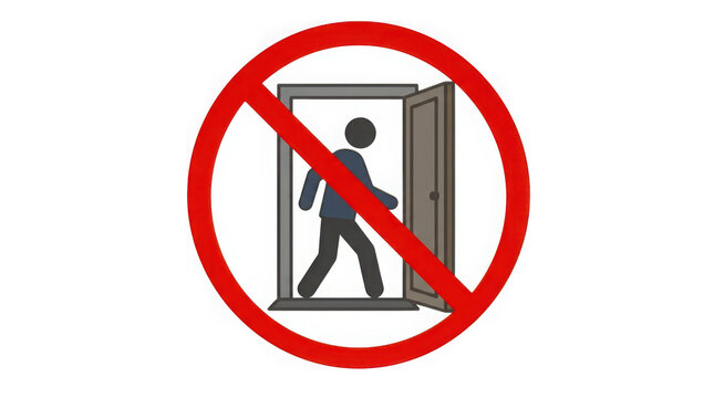 No parking sign with person icon prohibition symbol