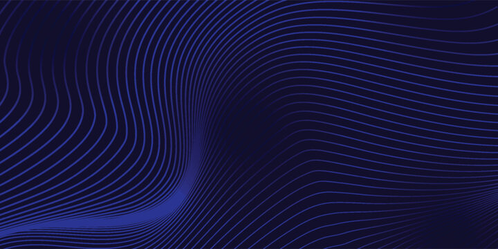 Blue Luminous Curved Lines Abstract Technology Background