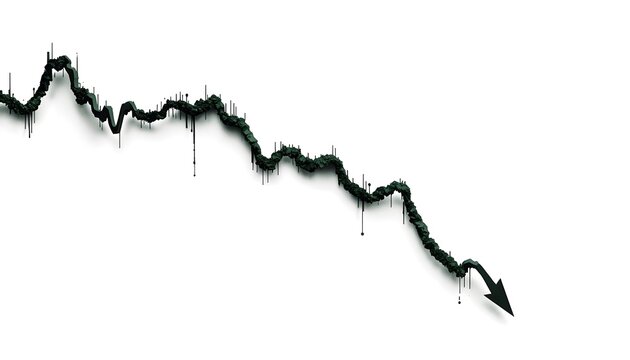 Black dwnward arrow isolated on white background