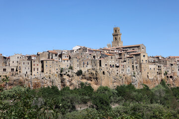 Fototapeta premium Pitigliano - the picturesque medieval town founded in Etruscan time on the tuff hill in Tuscany, Italy.