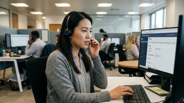 Agent double-checking a caller's date of birth for an insurance customer service team