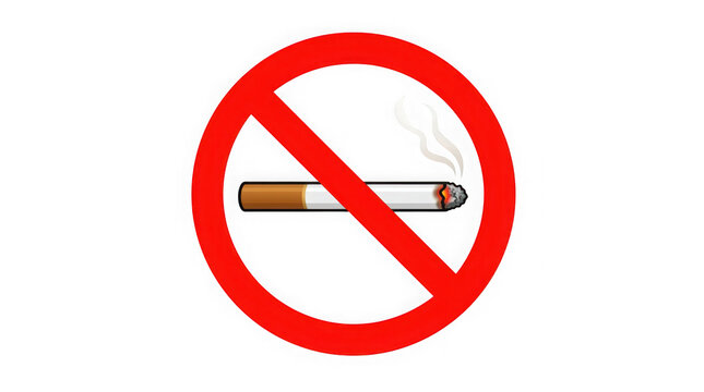 No smoking prohibition icon with cigarette