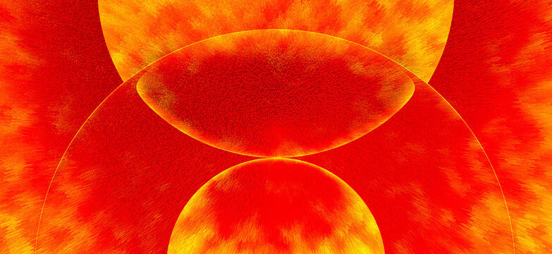 Abstract red glowing circles and ovals texture