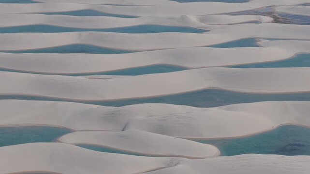 Aerial view of Lencois Maranhenses sand dunes, Brazil.