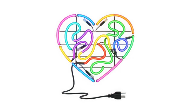 Colorful heart with love lines and arrow illustration