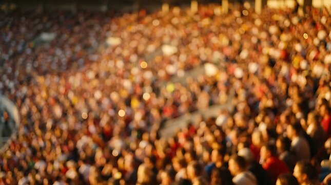 Blurred crowd of people in a stadium