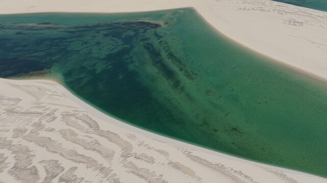 Aerial view of Parque Nacional dos Lencois Maranhenses, Brazil.