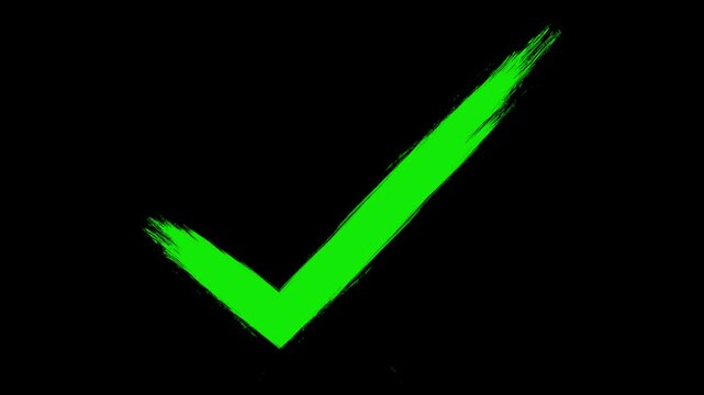 Right check mark icon transparent background. isolated tick mark or confirm icon animation. 4K video