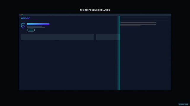 Responsive web design evolution animation on dark digital interface