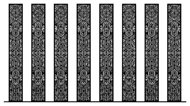 Minimalist vector illustration of a row of identical verti set with simple line art design featuring line art, illustrations, graphic resources with vector and design elements