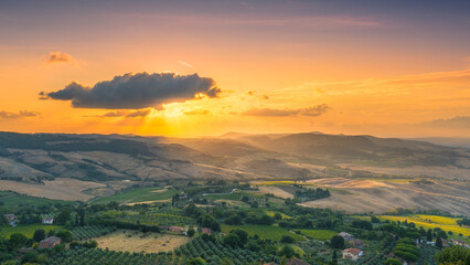 Obraz premium Montepulciano Sunset View Valdichiana Countryside Tuscany