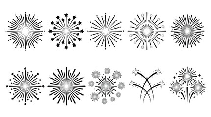 Obraz premium Set of decorative radial floral starburst graphic ornaments.
