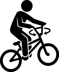 Fototapeta premium Black silhouette icon of a bmx rider trick