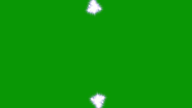 Sparkling star twinkle glitter white cartoon doodle animation, magic sparkle line stars with glowing starlight path, wand fairy dust trail loop transition on green screen, 4k video.
