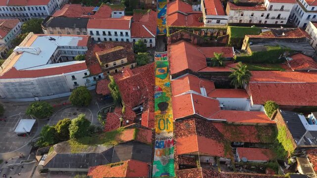 Aerial view of historic center of Sao Luis, Brazil.