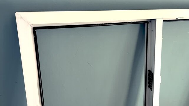 Replacing plastic windows, close-up of a plastic window