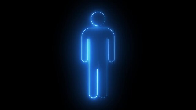Seamless animation of people icon on a black background.
