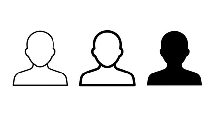 Fototapeta premium User Profile Icons, Person Silhouette Vector Set, Anonymous Avatar Graphics