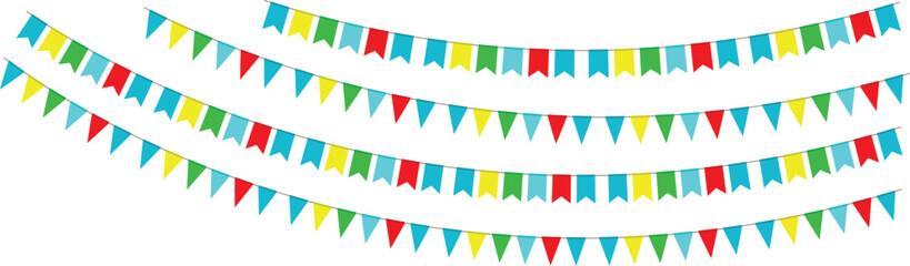 Obraz premium Set of colorful bunting flags garlands