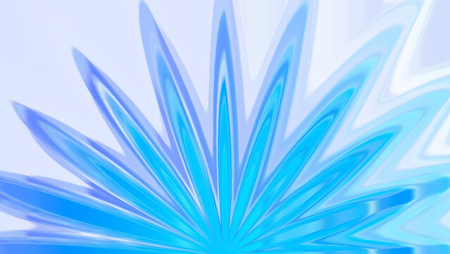 Abstract blue radial petal pattern with a central point and smooth gradient layers in a soft geometric digital background