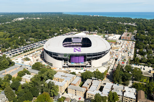 Evanston, IL, USA - August 25, 2026: Ryan Field is the home to the Northwestern University football team and expected to be fully finished in late 2026.