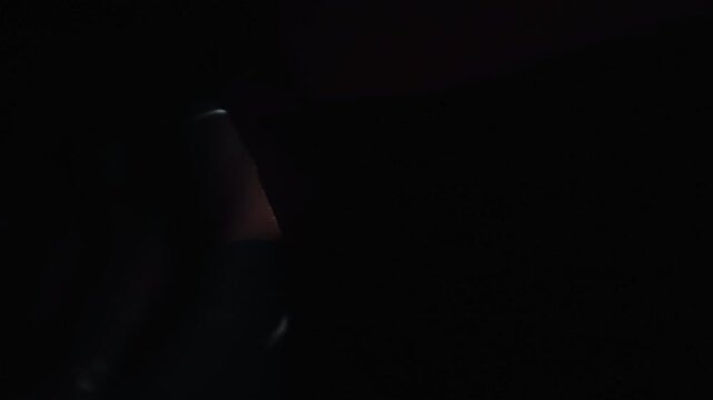Pole dancer performing on a dark stage show.