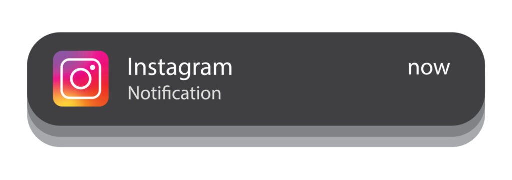 Instagram Notification Banner on Mobile Screen, Message Alert UI Design, Editorial Use Only