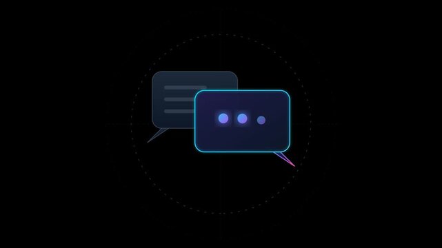 Animated Chat Bubble Loading Sequence With Pulsing Dots Minimalist Digital