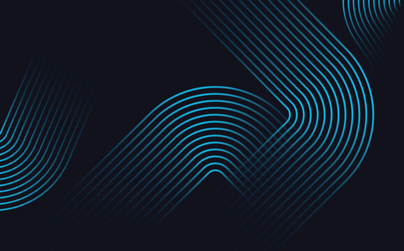 Abstract dark background with blue wavy lines forming abstract shapes.