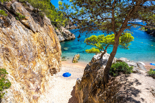 Cala Pola beach on Costa Brava near Tossa de Mar in Spain