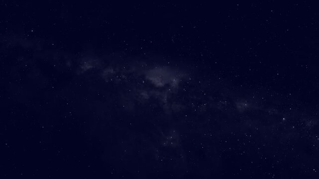 Deep space starfield animation drifts with glowing Milky Way nebula. Twinkling cosmic starlight shines within this space starfield. Breathtaking interstellar views capture the space starfield.