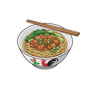 delicious Indonesian chicken noodles, mie ayam.