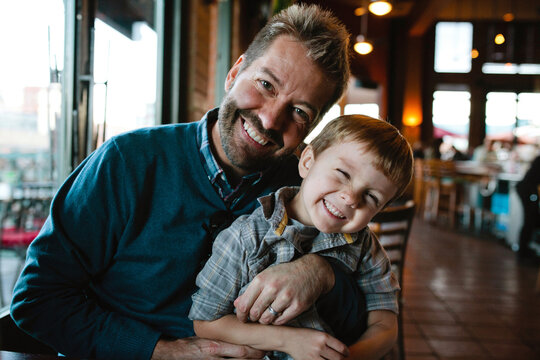 Portrait of Happy Father and Son