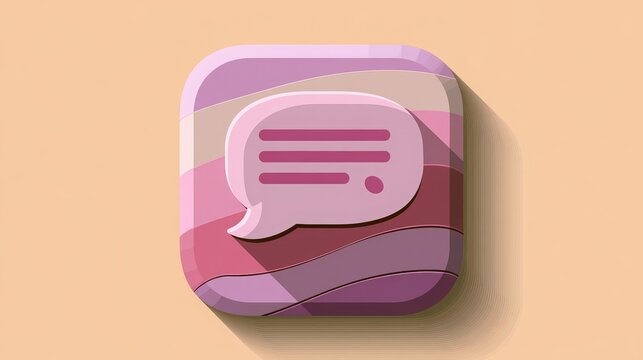 Chat icon featuring a long shadow effect on an app button. 