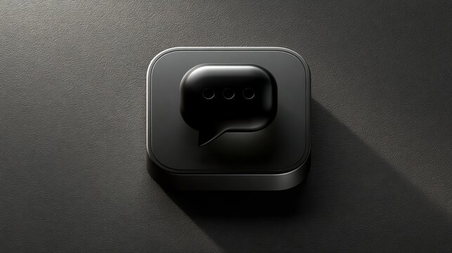 Chat icon featuring a long shadow effect on an app button. 
