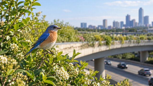 Birds Perch in Native Shrubs on Wildlife Bridge