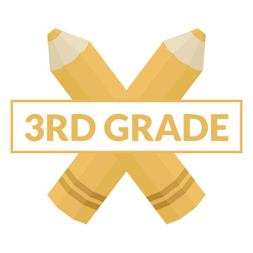 Two color pencil school 3rd grade icon