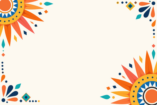 Hispanic Heritage Sunburst Corner Border Background