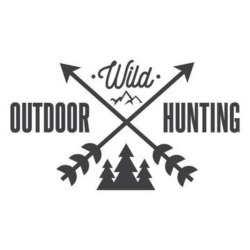 Wild outdoor hunting badge logo