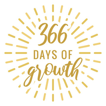 366 days of growth badge sticker