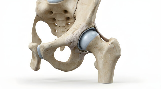 Human hip joint medical anatomy illustration