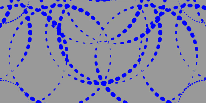 blue dotted circle and half circle on milk chocolate background