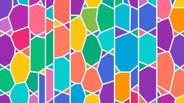 Colorful Geometric Pattern with Vibrant Polygonal Shapes Design