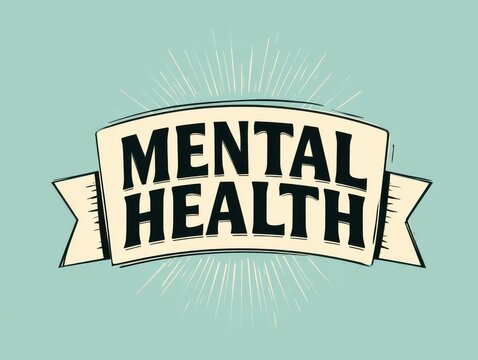 Vintage Style Mental Health Awareness Banner Design Illustration