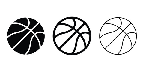 Fototapeta premium basketball icon silhouette vector outline and line art
