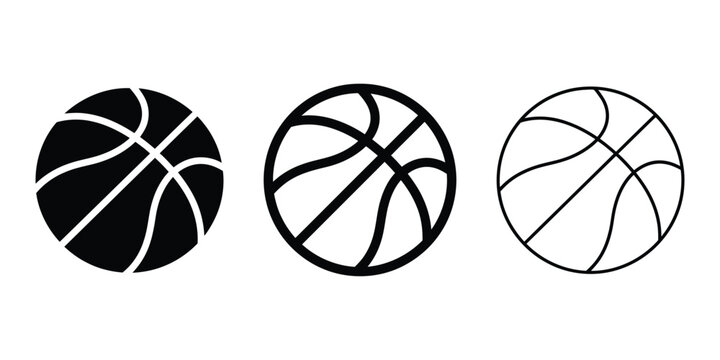 basketball icon silhouette vector outline and line art
