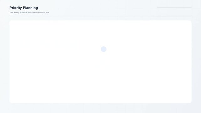 Digital productivity planner dashboard for business task management