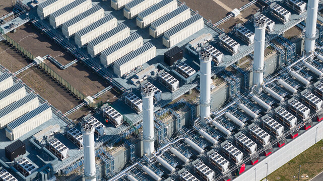 Aerial view of Massive Hyperscale Data Center in Dietzenbach Germany